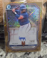 Yovanny Rodriguez 2026 Bowman Chrome Gold Mojo Auto 13/50 Mets