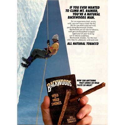 Backwoods Wild 'N Mild Smokes All Natural Tobacco 1984 Clipping SJ15