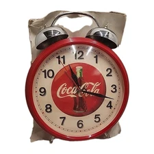 Jumbo Twin Bell Coca Cola Alarm Clock Vintage New in Damaged Box