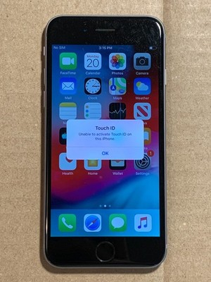 Apple iPhone 6 - 16GB Black (Unlocked) A1586 Read no finger print