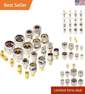 Universal SMA to UHF, N, BNC, F Adapter Set   Essential 20-Type Gold-Plated Kit
