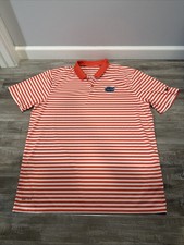 Florida Gators Nike Polo Shirt Mens Size XL Orange White Striped Golf Dri Fit
