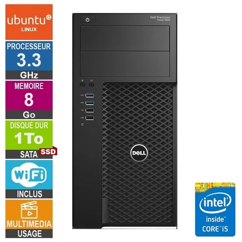 Dell Precision T3620 i5-6400 3.30GHz 8Go/1To SSD Wifi Linux UBUNTU
