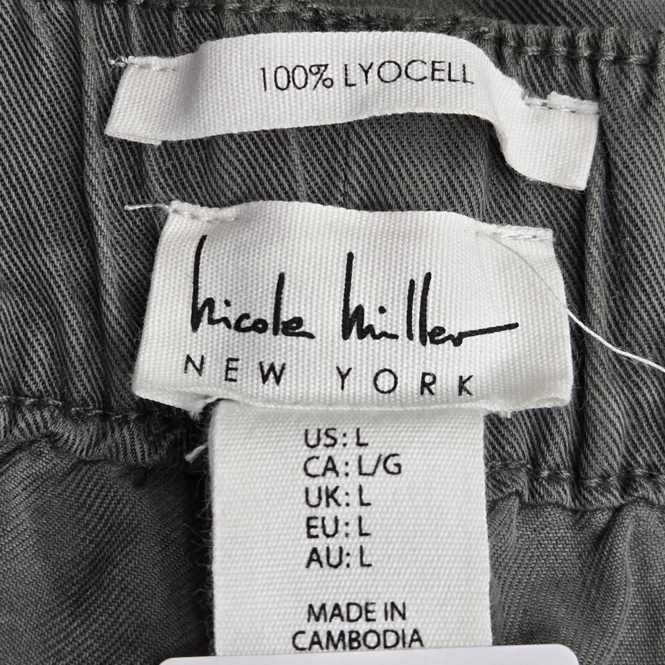 Nicole Miller Women Pants L Green Jogger Pull On 25" Inseam - Image 3 of 4