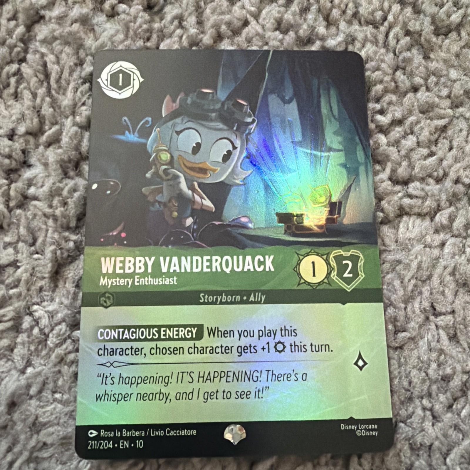 Webby Vanderquack - Mystery Enthusiast (Epic) 211/204 Whispers in the Well Holo