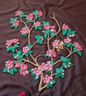 Two Vintage 1970’s Burwood #4281 & #???? Dogwood Blossoms Red Green Wall Décor — photo 9