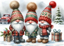 Gnome Winter Christmas Tempered Glass Cutting Board Cheese Board Great Gift 8x11