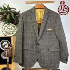 HARRIS TWEED (48R) Herren Sport Mantel Jacke "Western Isles" Fischgrät Blazer