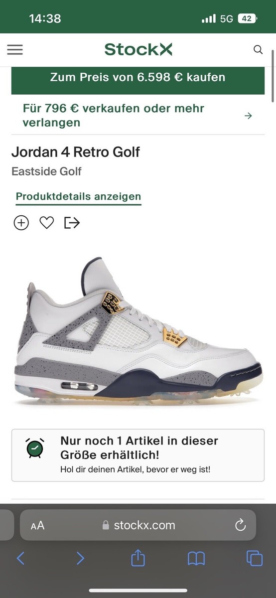 eastside golf jordan 4 stockx
