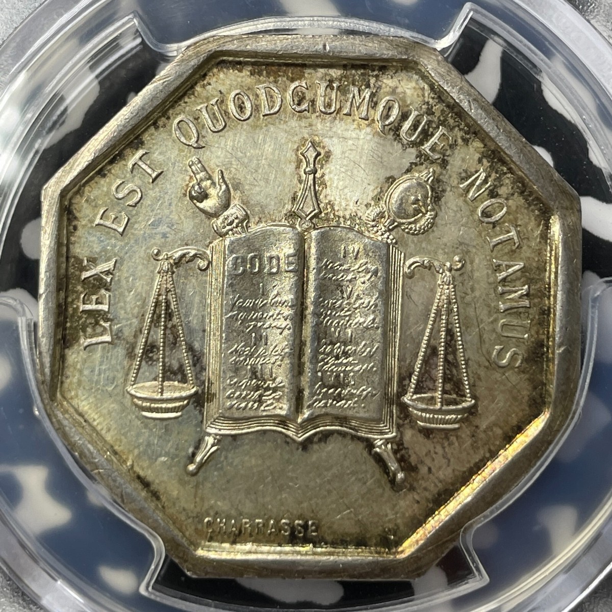 1860-79) France Notaries Of Lyon Jeton PCGS MS62 Lot#G9443