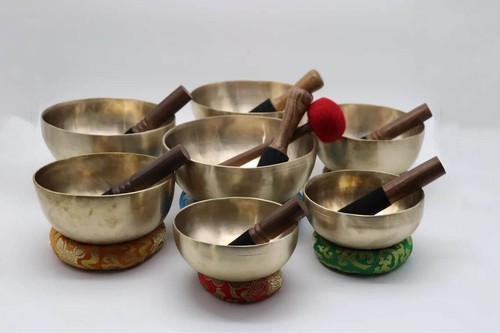6-11" Set of Seven Singing Bowls From Nepal-Meditation Bowl Tibetan Singing Bowl - Picture 2 of 5