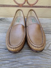 SAS Metallic Gold Leather Slip On Loafers Women's 6 M Made in USA!