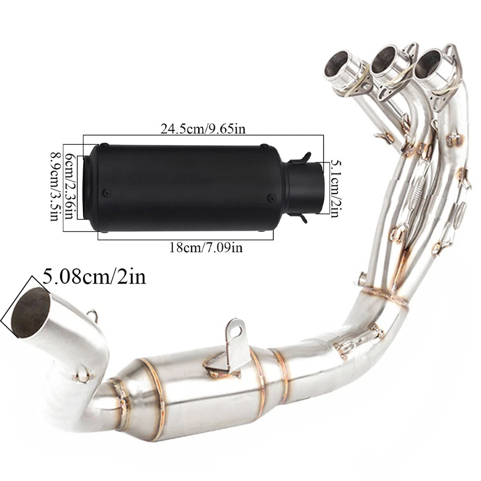 For Yamaha MT-09 FZ09 2020-2023 Full Exhaust System Header Pipe 51mm Muffler Tip — 第 3/4 张图片