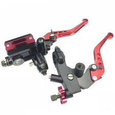 Universal 7/8'' Motorcycle CNC Brake Master Cylinder Reservoir Clutch Lever Set 
