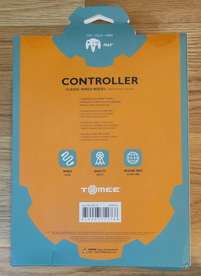 Nintendo 64 N64 Yellow Controller (Tomee) Brand New In Box - Image 4 of 4