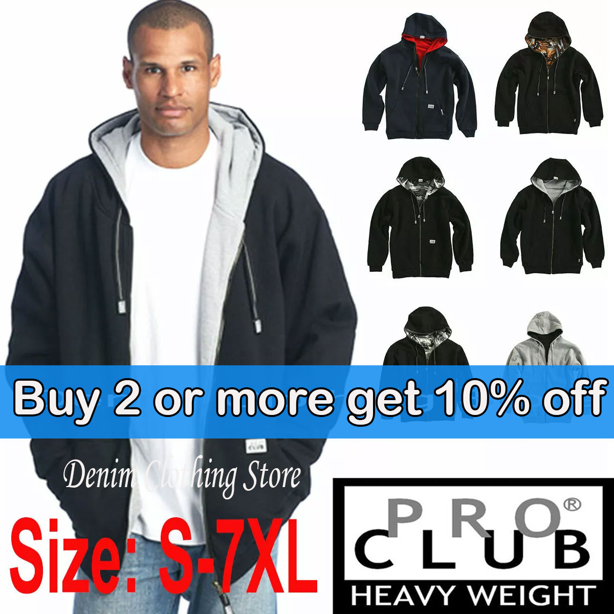 Pro Club Reversible Full Zip Up Heavyweight Thick Jacket