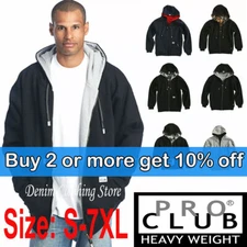 Pro Club Reversible Full Zip Up Heavyweight Thick Jacket Sweatshirts Size S-5XL