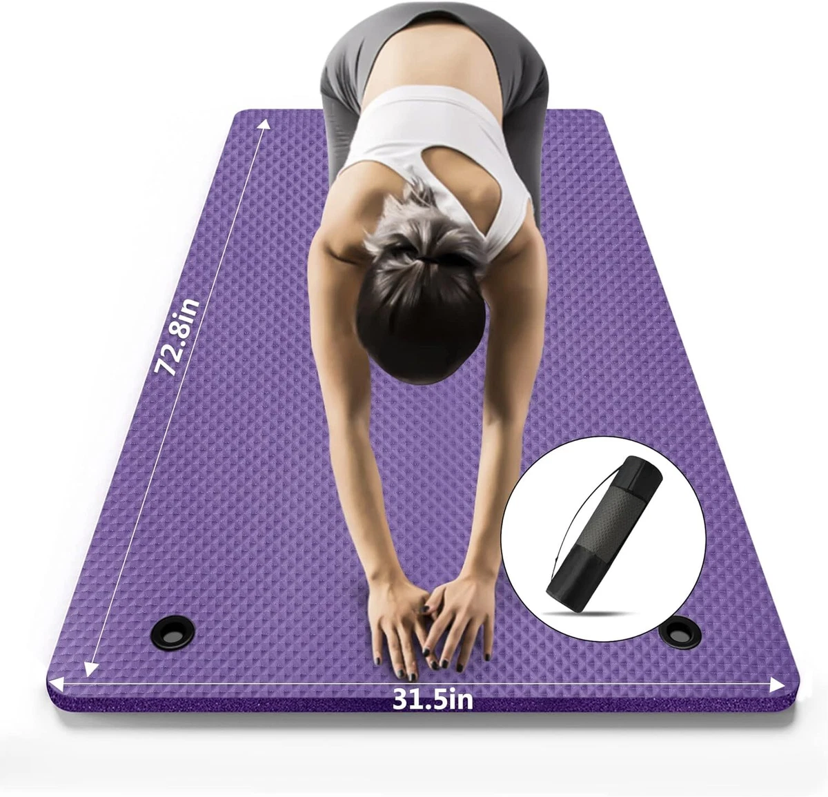 LFS Yoga Mat 31.5 inch 10mm Hangable Extra Wide and Thick 10mm