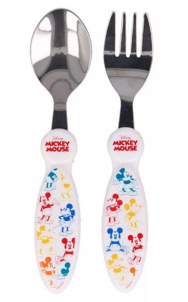 2-teilig Disney Micky Mouse Besteck-Set Frühstücksset Gabel Löffel Kindergarten - Bild 2 von 2