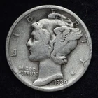 1939 Mercury Silver Dime GOOD / VG FREE SHIPPING