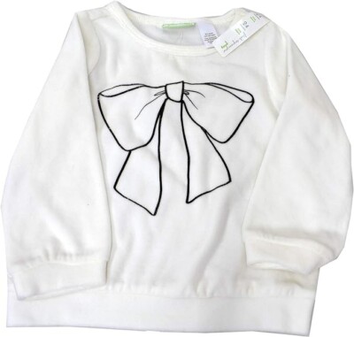 First Impressions Baby Velour Shirt top White Bow 6-9 months 26-28'' 17-22 lbs