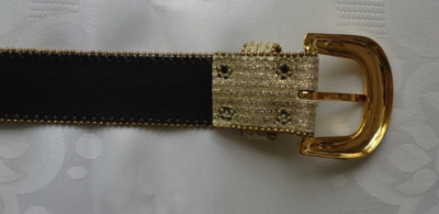 Vintage Elite Fresno California Gold Tone Belt & Buckle  display picture 1