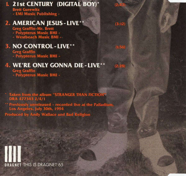 洋楽 BAD RELIGION LIMITED EDITION 3 SINGLE Vintage Bad Religion 