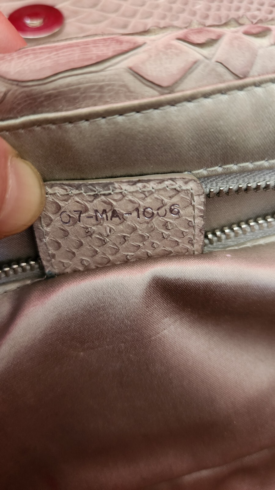 Vintage Dior Light Grey Python Saddle Clutch Bag - image 8