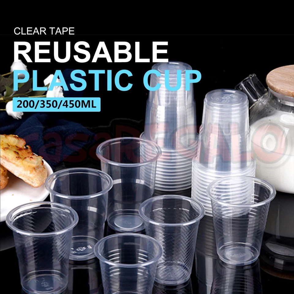 Sustainable Plastic Cups Clear Reusable Drinking Water Cup Party