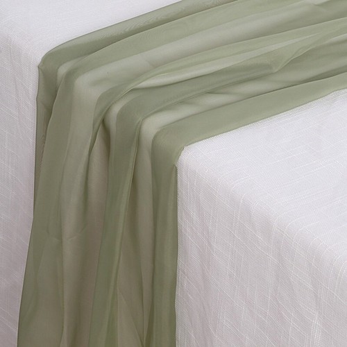 DUSTY SAGE 72" Premium Chiffon Table Top Runner Party Wedding Linen Event - Picture 3 of 8