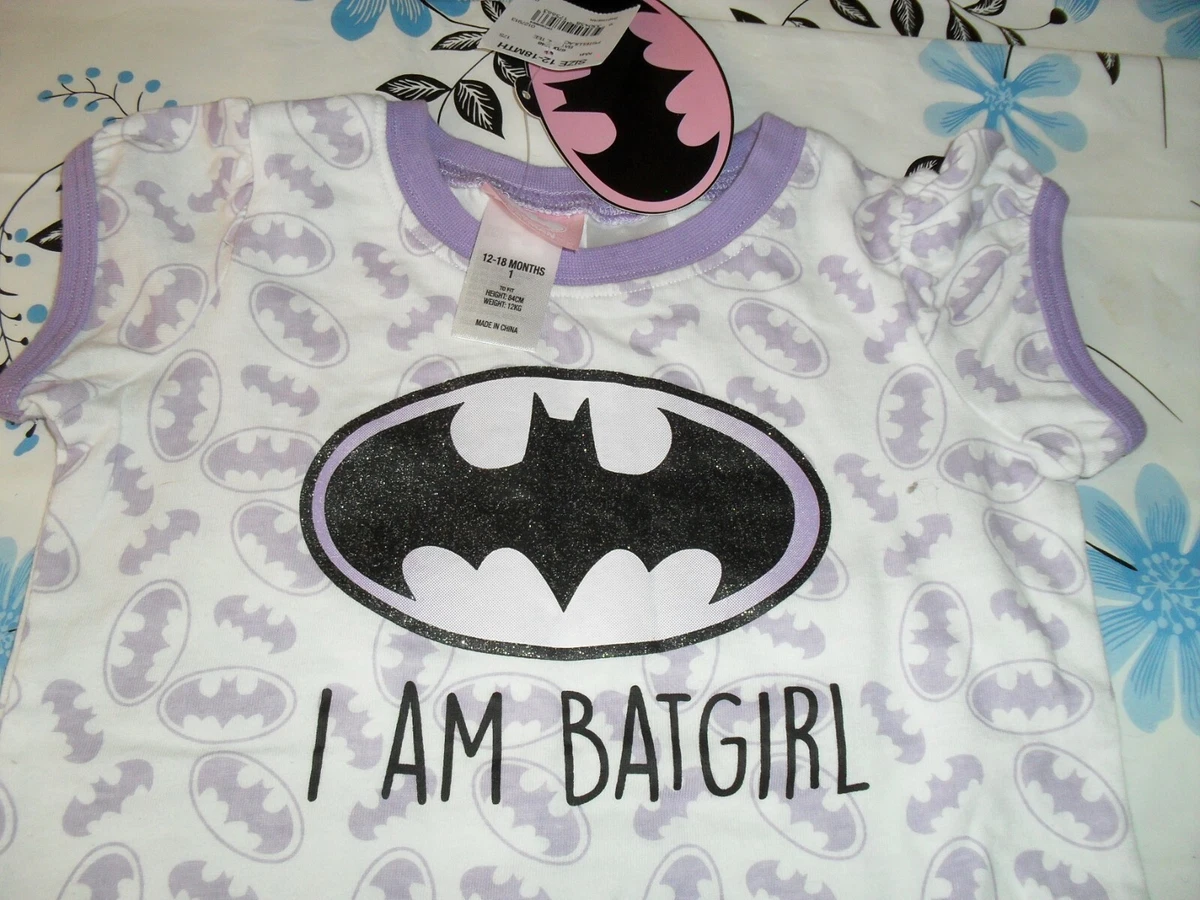 Batman Batgirl Kmart tee pastel lilac 12 18 months girls short