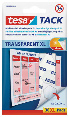 5x Tesa Tack XL 59404 Doppelseitige Klebepads je 36 Stück Klebepunkte ( 180 )