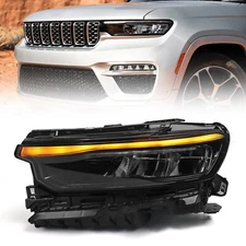 For 2021-2024 Jeep Grand Cherokee L Full LED Headlight w/ Module w/ DRL Driver