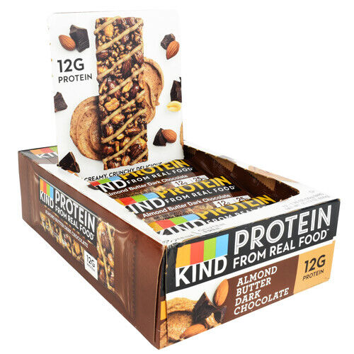 Kind Heart Healthy Protein Snack Nut Bar, 12 Bars ALMOND BUTTER DARK CHOCOLATE - Picture 1 of 1