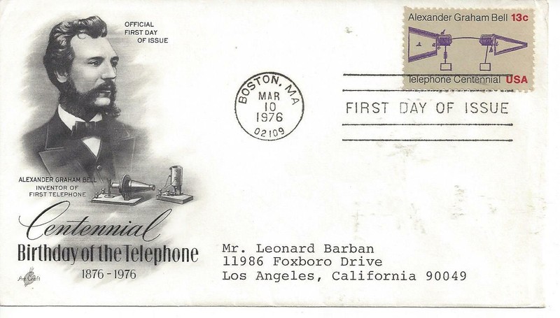 1976 Alexander Graham Bell Telephone Centennial First Day Cover