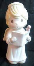 Fully Signed Precious Moments 7.5" Angel Singing Carols Figure Night Light