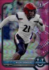 2021-22 Bowman University #16 Myjai Sanders Chrome Pink Rookie Card
