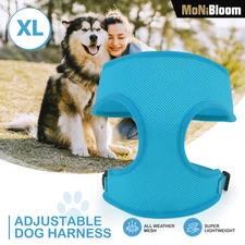 Adjustable Dog Pet Harness Breathable Air Mesh Comfortable Reflective Vest Blue