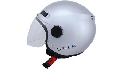 Jethelm City Motorrad Roller Helm silber glanz  SpecX SX-21.01 Gr. S (55/56)