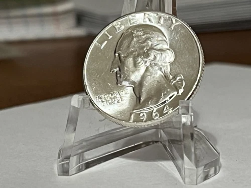 1964 P SILVER Washington Quarter - AU/BU CONDITION # WX84