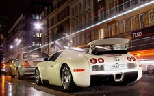 Cars night bugatti veyron vehicles sports grand Desk Mat Stitched