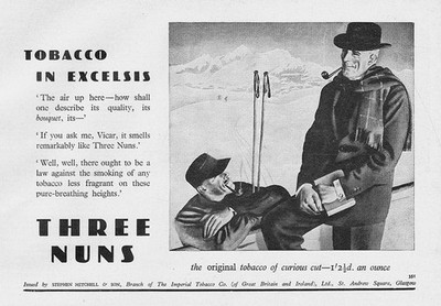 DREI NONNEN TABAK Vintage Werbung 1938 #2