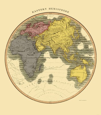 Historic Map - Eastern Hemisphere - Thomson 1814 - Vintage Wall Art