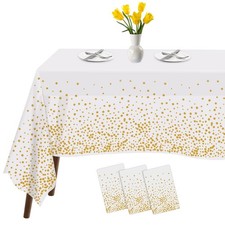 Tablecloths for Rectangle Tables,3 Pack 54" X 108" Plastic Table Cloth Dispos...