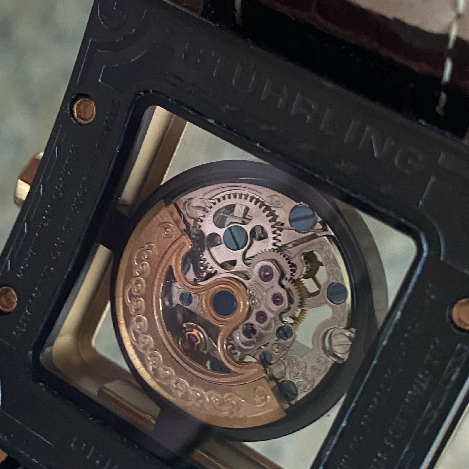 Stuhrling Original Automatic Zeppelin Square Skel… - image 8