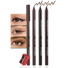 evpct 3Pcs Dark Brown  Brown  Dark Coffee Gel Glitter Matte Metallic Eyeliner...
