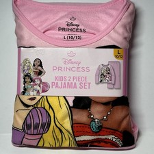 Disney Princess Girls Long Sleeve Top and Pants, 2piece Pajama Set, Size Large
