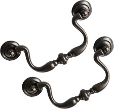 Oil Rubbed Bronze Drop Bail Drawer Pulls 4 Pack 4 Inch Hole Center Vintage