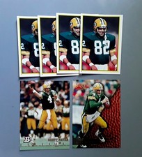 6 ) Brett Favre & Paul Coffman Football Sticker & Cards Lot Green Bay Packers
