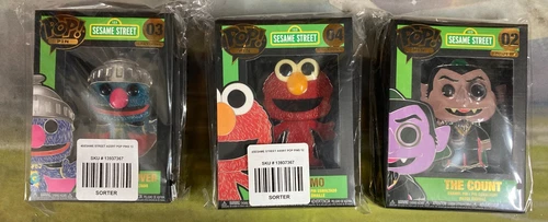 Funko POP! Pin Sesame Street Bundle - Super Grover, Elmo, The Count